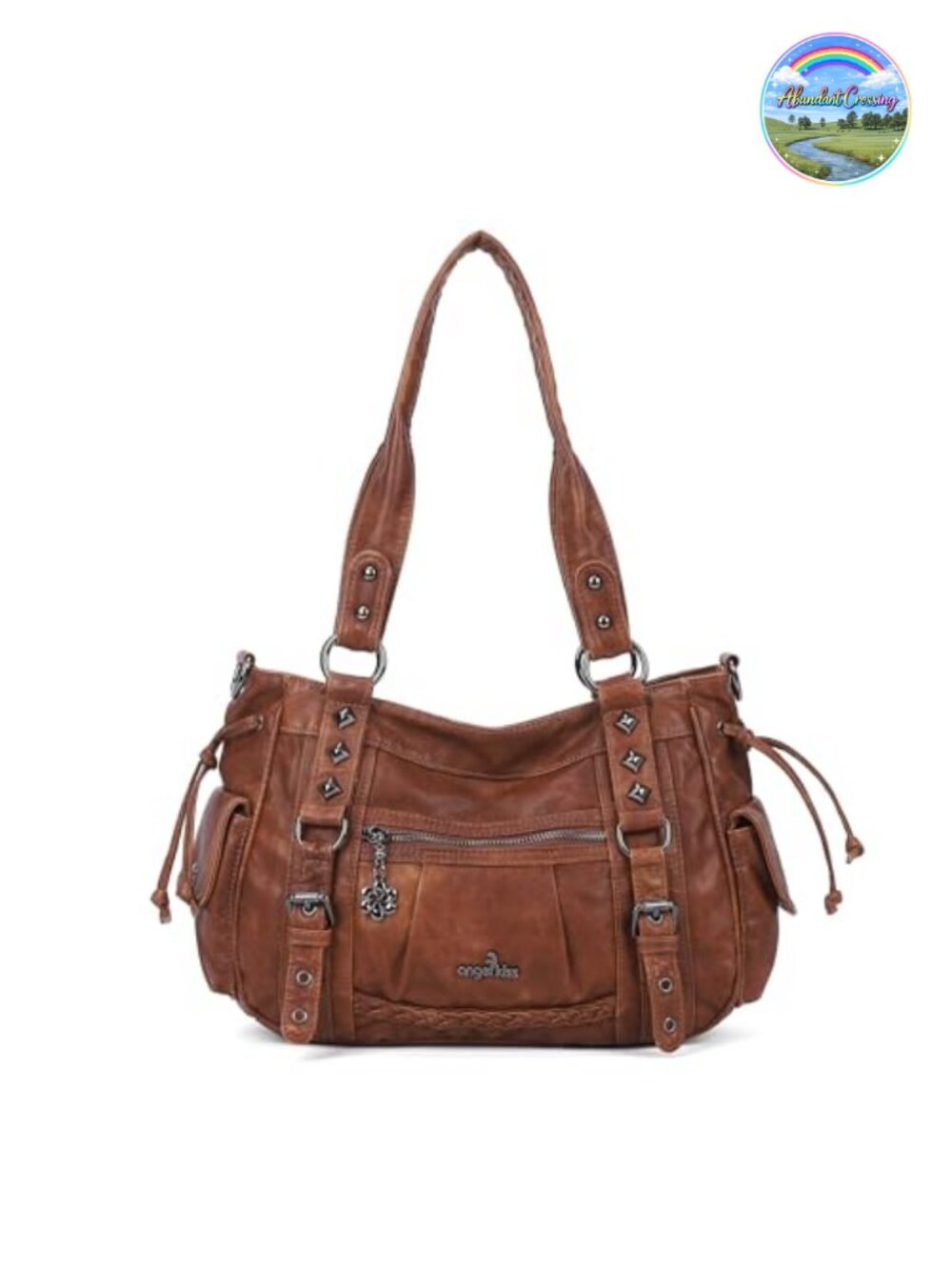 Multi Pocket Retro Hobo Handbag Satchel Tote Vegan Leather Shoulder Bag